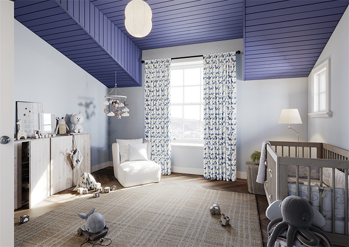 Dino Land, Blue Denim - Made to Measure Curtains - Image 7